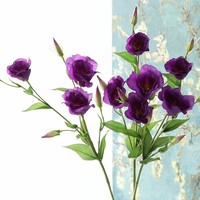 Lisianthus Buatan untuk Dekorasi Rumah, Hiasan Meja, Ornamen, Rangkaian Bunga Pernikahan, Eustoma Buatan