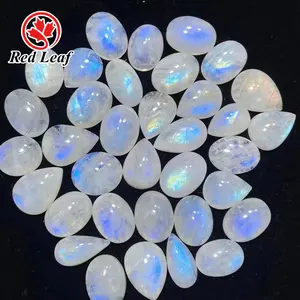 Redleaf Jewelry Hot Sale Sri Lanka Blue Moonstone Loose Gemstone Pear Cabochon Cut Natural Moonstone For Jewelry