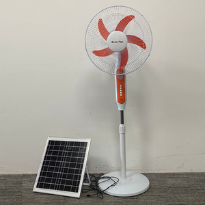 Air Cooling Appliance 16 Inch Solar Fan AC Adapter Rechargeable Stand Fan <b>Table</b> Fan With LED Light Inside Battery JENSJ-FS-188 C - Product Image 2
