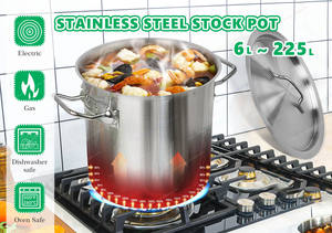 Marmite commerciale moderne de 40 litres, grande marmite à soupe, compatible induction, durable, passe au lave-vaisselle, pour restaurant et buffet - Product Image 2