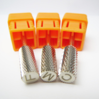 Embouts de lime à ongles électriques en carbure argenté 3/32" coniques F, M, C, embouts de ponceuse à ongles en forme de barillet pour le lissage des ongles, pour fournisseurs de produits pour ongles
