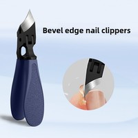 Coupe-ongles en acier inoxydable de haute qualité à bord incliné, conception anti-éclaboussures, ouverture large, durable, pour ongles épais, qualité supérieure
