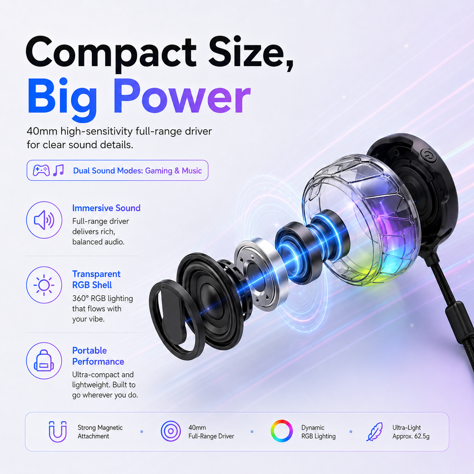 Mini Speaker Phone Holder Charger RGB LED Light 3 in 1 Charge Phone and ...