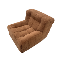 Fauteuil de salon compact en tissu de velours côtelé compressé, style nordique, pour un seul personne