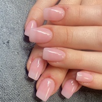 Faux Ongle Prix De Gros Fashion Faux Matte Short Coffin Noir Ongles Acryliques