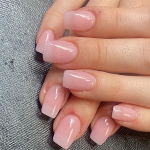 Faux Ongle <span class=keywords><strong>Prix</strong></span> De Gros Fashion Faux Matte Short Coffin Noir Ongles Acryliques - Product Image 1