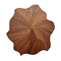Parquet en bois d'ingénierie à motifs mélangés incrustés, grand motif de fleur de lotus, style de courbe irrégulière, mur de fond, sol en bois
