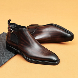 Bottes de Travail pour Hommes en Cuir Véritable avec Motif Alligator Embossé, Semelle en Caoutchouc Imperméable, Printemps-Automne - Product Image 5
