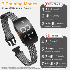Collar de entrenamiento para perros JiaBei con modos de vibración, descarga eléctrica y sonido, recargable, de nailon, para control de ladridos. - Product Image 3
