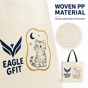 Bolsa de Regalo Promocional de Tamaño Mediano, Diseño Personalizado, Tela Laminada, Impresión a Todo Color, Bolsa de Mano con Asa, Bolsa de Tela Tejida de Polipropileno - Product Image 2