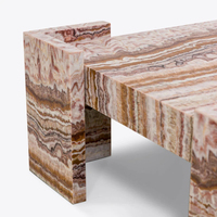 Guanmay individueller echter Onyx Mitte des Jahrhunderts Flur-Zentrum Marmor Jade-Stein-Tische Marmorbasis Wohnzimmer-Quadrat Onyx-Coffee-Tisch