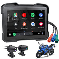 Pantalla Táctil Inalámbrica de 5 Pulgadas con Bluetooth, Resistente al Agua IP65, Carplay, Android Auto, Mirror Link, Navegador GPS con Mapas Mundiales para