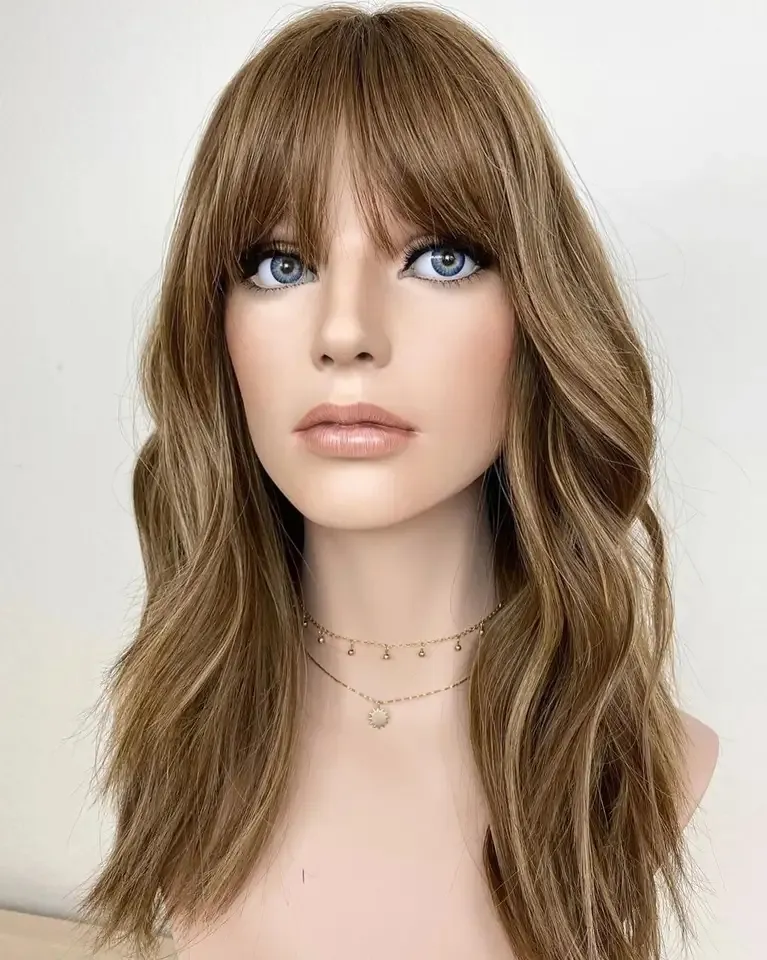 Handige Bang Pruik Stijl Europese Human Hair Honingblonde Balayage Kleur Lace Top Hd Lace Front Zijden Hoofdhuid Pruik Voor Vrouwen