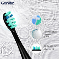 Brosse à dents électrique portable pour adultes et enfants Brosse à dents ultrasonique rechargeable avec minuterie automatique IPX7 étanche