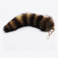 Vente en gros usine : Nouveaux porte-clés créatifs en forme de queue de raton laveur (25-30 cm) avec chaîne, cadeau pour hommes