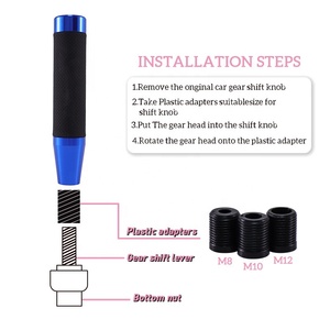 Vente chaude : Levier <span class=keywords><strong>de</strong></span> vitesses universel en alliage d'aluminium et cuir JDM <span class=keywords><strong>de</strong></span> 18 cm pour <span class=keywords><strong>tuning</strong></span> automobile - Product Image 3