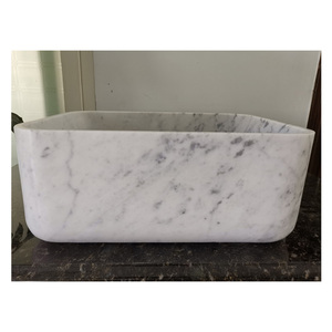 China Wholesale Super Quality Square Natural Stone <strong>Hand</strong> <strong>Wash</strong> Basin Italian Carrara White Marble Basin <strong>Set</strong> - Product Image 4