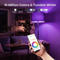 Ampoules LED intelligentes pour la maison, E26 BR30 RGBCW 8W 750LM ETL CEC Tuya Wifi, compatibles avec Alexa et Google App, à intensité variable