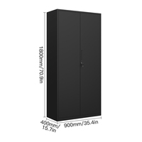 Armoire de rangement moderne en métal à 2 portes personnalisable avec 4 étagères verrouillables pour la maison, le bureau, la chambre, la salle de sport, l'hôtel et l'école