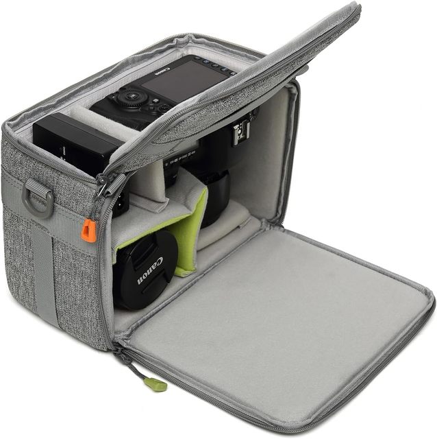Camera Insert Bag,Opening Camera Lens Cube Case,Digital DSLR SLR Mirrorless Cameras Storage Pouch Compatible for CanonNikon,Sony