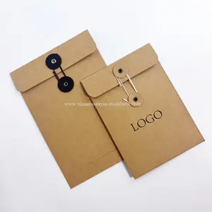 Wholesale cheap custom LOGO string document envelope string tie envelope letter with string tie