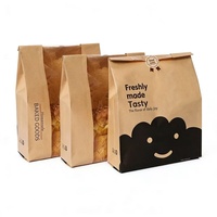 Sac en papier kraft jetable transparent avec fenêtre pour boulangerie, idéal pour aliments frits - Vente en gros usine