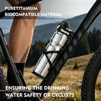 Botol Air Olahraga Luar Ruangan Titanium Murni Anti Bocor 650ml Botol Termos Titanium Murni Portabel Botol Air Sepeda Titanium Murni