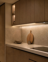 Meubles de cuisine sur mesure en bois massif moderne, armoires modulaires avec îlot pour projets résidentiels, approvisionnement en gros