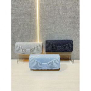 Bolso de Mano de Cristal con Forma de Lazo de Satén, Cadena para el Hombro, Bolsos Elegantes para Mujer, Bolso de Fiesta, Bolso de Mano para Eventos - Product Image 3