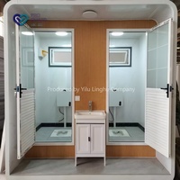 Cabine de douche et toilettes portables en acier 2-en-1 |   Utilisation en extérieur |   Salle de bain mobile pour parc