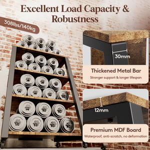 Étagère à vaisselle de cuisine à 4 niveaux avec prises électriques, construction métallique, style vintage, étagères de rangement réglables, résistante à l'eau - Product Image 4