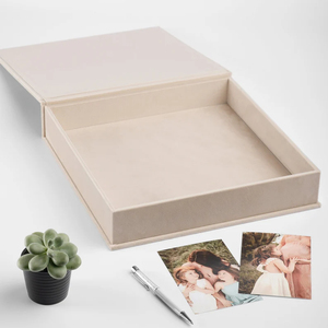 Tùy Chỉnh Nhung Bộ Nhớ Hộp Lưu Niệm Album Ảnh Lưu Trữ Hộp Cá Nhân Scrapbook Vỏ Sò Hộp Quà Tặng Với Từ Đóng Cửa - Product Image 2