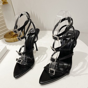 Women Stiletto Extremely Slim Heels Ankle Buckles Sandals Summer Outdoor Diamonds High Heel Pumps <b>Shoes</b> - Product Image 5