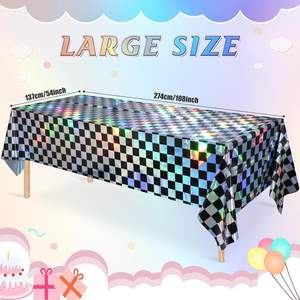 274*137CM Disco Disposable Laser <b>Tablecloth</b> Dazzle Laser Birthday Party Decoration Wedding Baby Shower Rainbow Table Cloth - Product Image 4