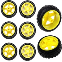Roues et pneus de remplacement TT Motor, échelle 1:48, pneus en caoutchouc pour châssis de robot Smart Car RC, pour kit DIY télécommandé
