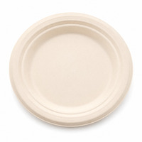 Assiettes en papier rondes biodégradables personnalisables, vaisselle jetable de qualité alimentaire pour restaurant, pour salade, biscuits, sucre, compostables, 6 pouces