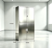 Armoire de classement en acier inoxydable à 4 portes H1800 X L900 X P400mm, armoire de rangement verrouillable pour documents de bureau