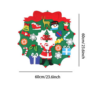 <span class=keywords><strong>Kit</strong></span> <span class=keywords><strong>de</strong></span> guirlande <span class=keywords><strong>de</strong></span> Noël à faire soi-même, 20 pièces, avec ornements, décorations artisanales, cadeau pour garçons et filles, feutre <span class=keywords><strong>de</strong></span> 3MM, 60cm - Product Image 2