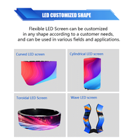Écran LED souple incurvé de forme personnalisée, colonne cylindrique flexible P2.5, écran LED circulaire, mur vidéo, résolution 8K, garantie de 3 ans