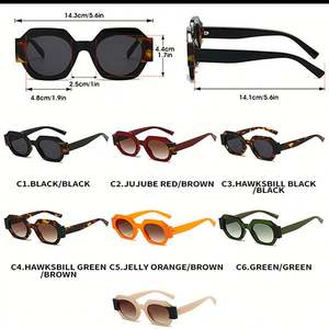 Lunettes de soleil octogonales surdimensionnées colorées tendance 2025 avec logo personnalisé, protection UV400, monture large, lunettes de soleil polygonales pour femmes - Product Image 5