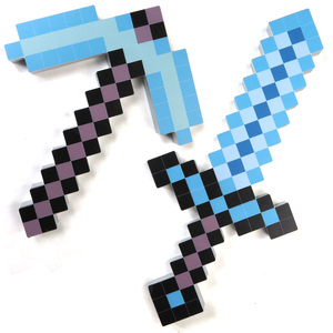 MC Cave Game Gaming Merchandise Armas Regalos para niños Pixel Weapons Diamond Sword Diamond Pickaxe Decoración coleccionable Juguetes de madera - Product Image 5