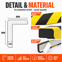Bandes de protection en mousse PU autocollantes personnalisables – 6 profils de forme, protection d'angle et de bord mural (L, U, ronde, demi-bande) – Vente directe usine