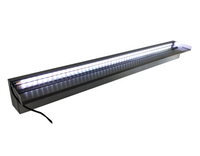 Lame d'eau en cascade murale en acier inoxydable de 30 à 150 cm avec lumières LED pour piscine