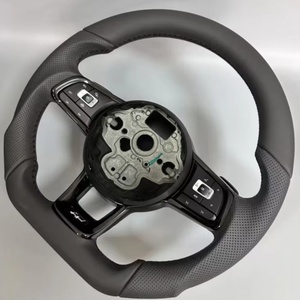 Volant en cuir pour Volkswagen VW <span class=keywords><strong>Golf</strong></span> 6 GTI MK 6 MK 7 R Polo Passat <span class=keywords><strong>Golf</strong></span> 7 <span class=keywords><strong>Golf</strong></span> 7.5 R Volant de voiture de sport - Product Image 6