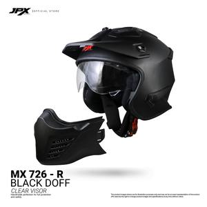 Casco modular integral JPX MX 726 R en negro azabache y rojo mate diseñado para brindar comodidad, durabilidad y una aventura elegante en motocicleta. - Product Image 4