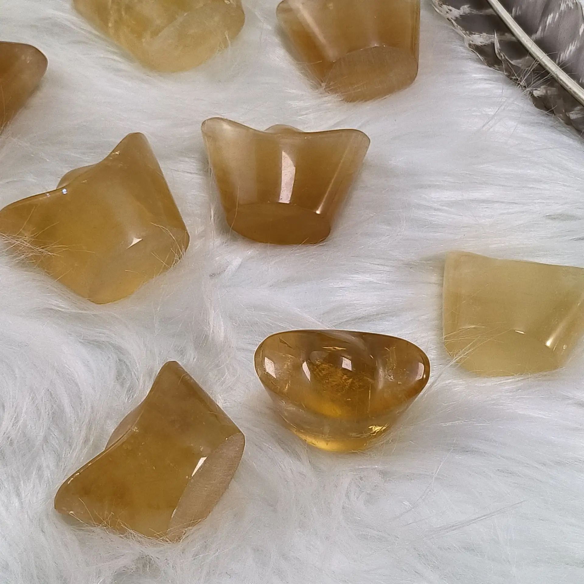 Prix de vente entier cristal de guérison quartz jaune lingot de calcite sculptures richesse symbole d'argent chinois pour la décoration et le cadeau