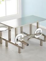 Modernes Design Kombination Edelstahl Esstisch Stühle Fast Food Restaurant Klappbar für 4-8 Personen für Schüler