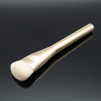 Ensemble de 3 pinceaux de maquillage de luxe en or avec manche en métal, pinceau pour fond de teint, blush, contour du visage, logo personnalisé
