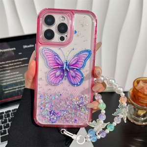 Funda de Teléfono Brillante 3 en 1 con Diseño de Mariposa para Mujer, Compatible con Motorola G86 Power/G06/Edge 60 Fusion/60S/50 <span class=keywords><strong>Neo</strong></span>/G56/E22i, con Correa y Cubierta Transparente - Product Image 5