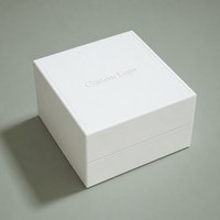 Emballages d'accessoires de bijouterie biodégradables en relief, design personnalisé, boîtes blanches de luxe avec couvercle, vente en gros OEM ODM